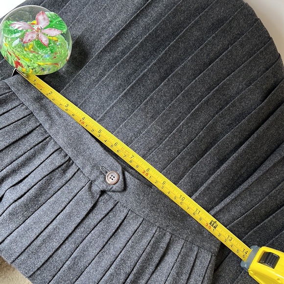 Vintage 80's Ralph Lauren 100% Wool Pleated Long Midi Long Charcoal Gray Size 6 - Picture 8 of 10